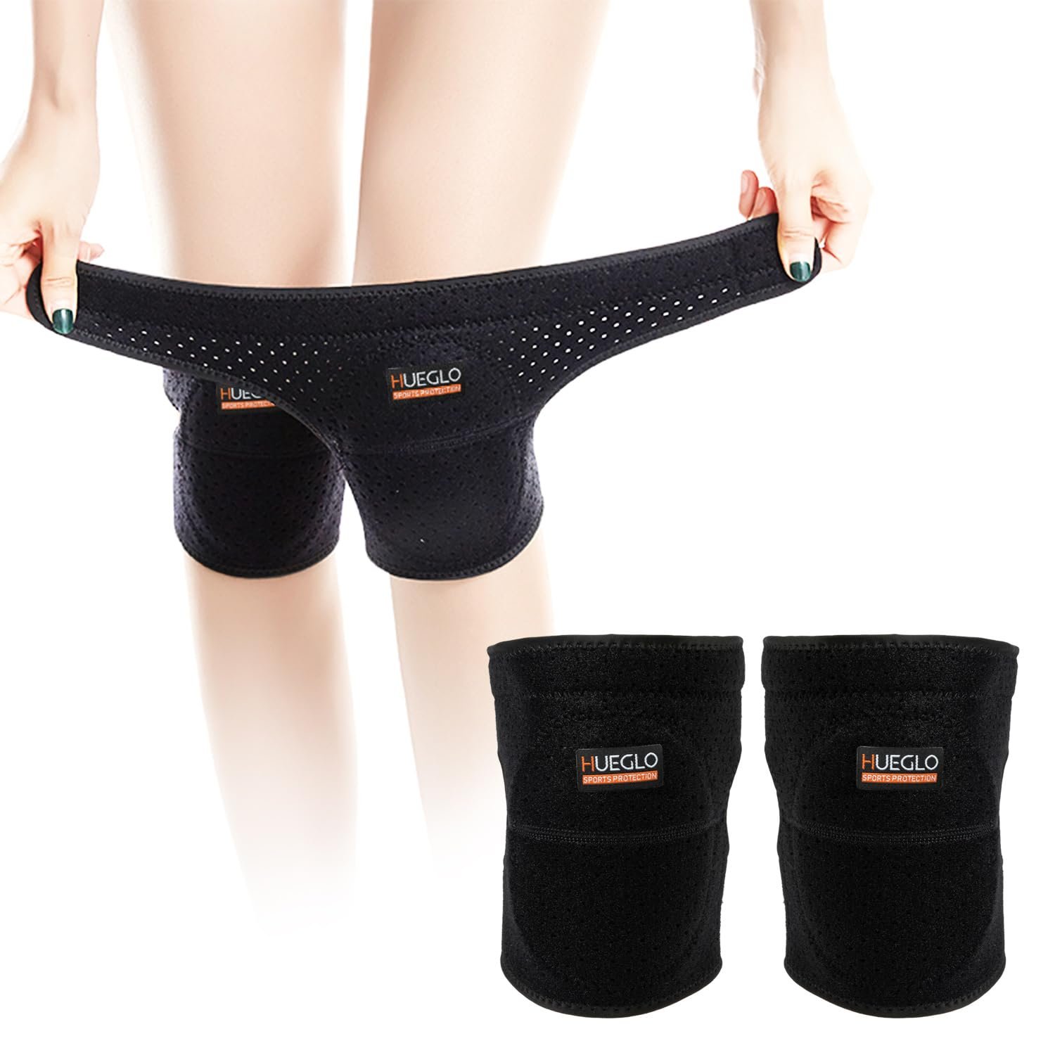 HUEGLO Dance Volleyball Knee Pads for Women,Soft Cushion for Work,Medium | Adult Soft Sponge Pads Prevents Floor Burns,Adjustable Breathable Velcro Straps for Secure Fit.Comfortable for Men Dance,Pole