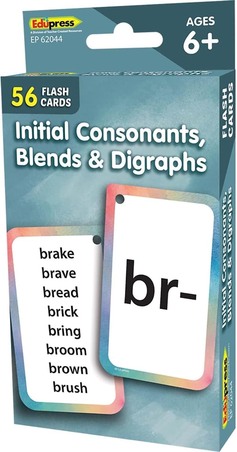 Teacher Created Resources Initial Consonants, Blends & Digraphs Flash Cards (EP62044)