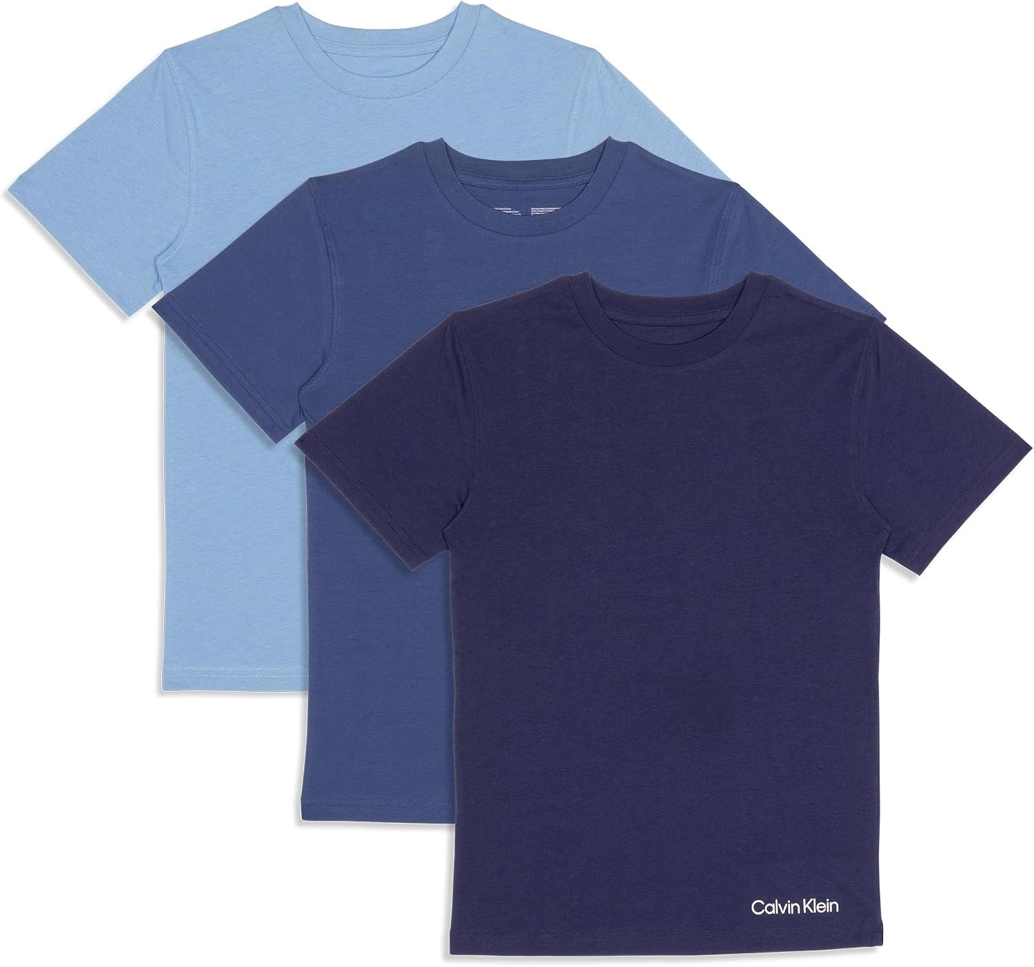 Calvin Klein Kids Boys’ Short Sleeve Cotton Crewneck T-Shirt Multipack