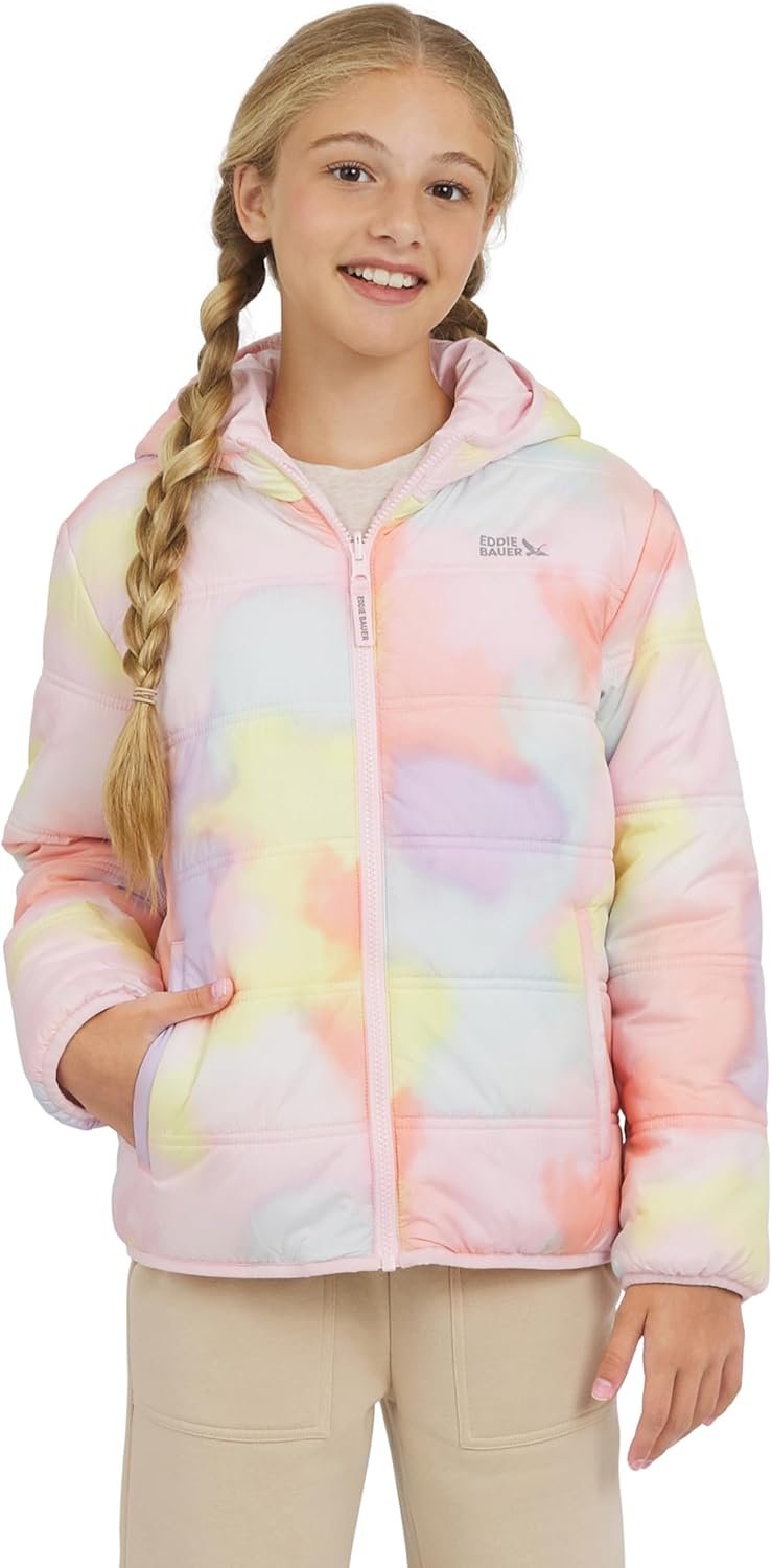 Eddie Bauer Girls’ Deer Harbor Reversible Faux Fur Lined Insulated Puffer Jacket