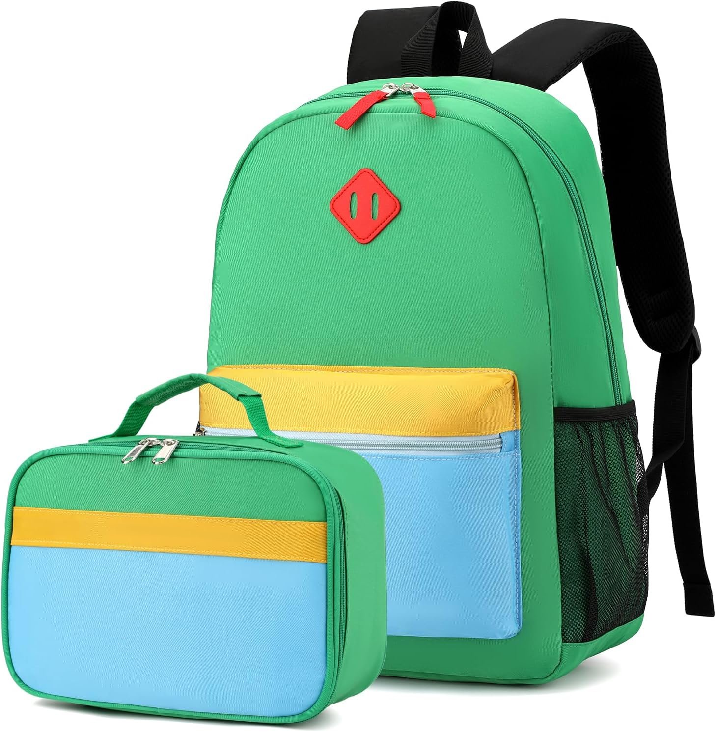 Kids Backpack with Lunch Box,Boys Girls School Bookbag Set Kindergarten | Elementary preschool bookbag,lightweight durable waterproof, padded straps,smooth zippers,easy clean, for students travel