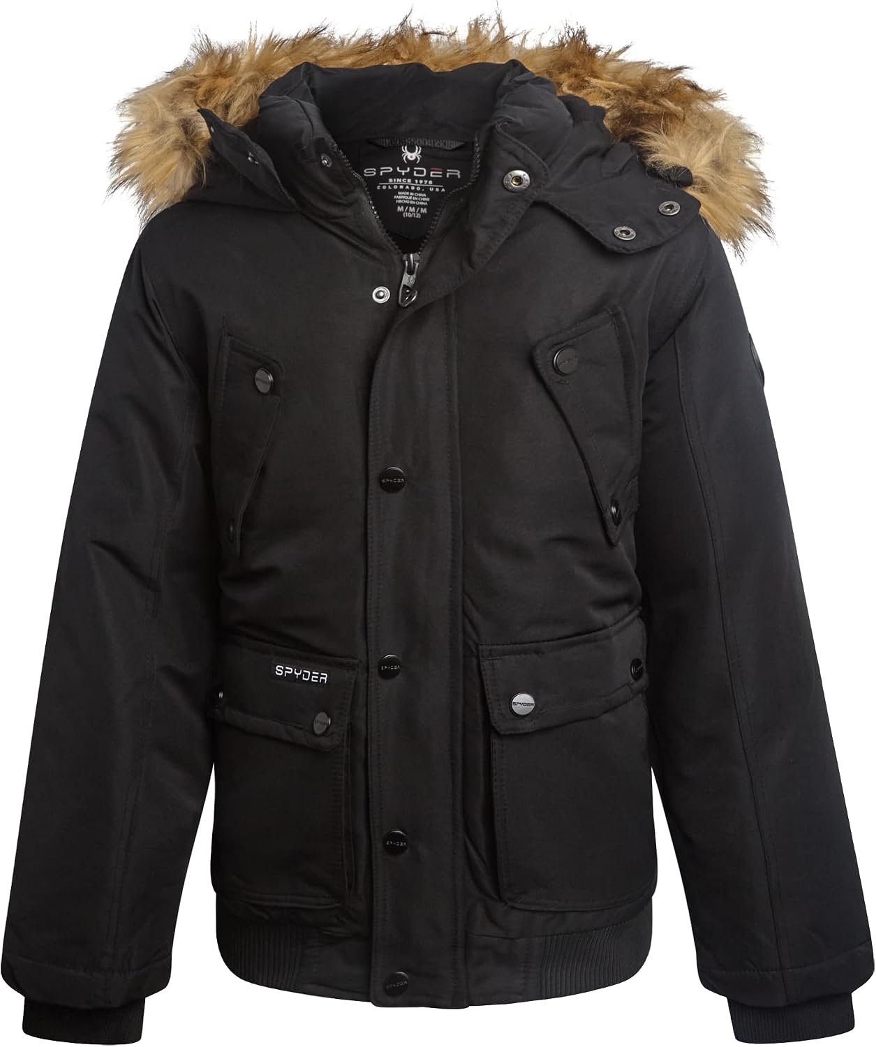 Spyder Boys Winter Coat – Heavyweight Insulated Water Resistant Ski Parka | Warm Wind and Water Resistant Cold-Weather Outerwear, Hooded Coat for Slopes, School, and Snowy Play Days