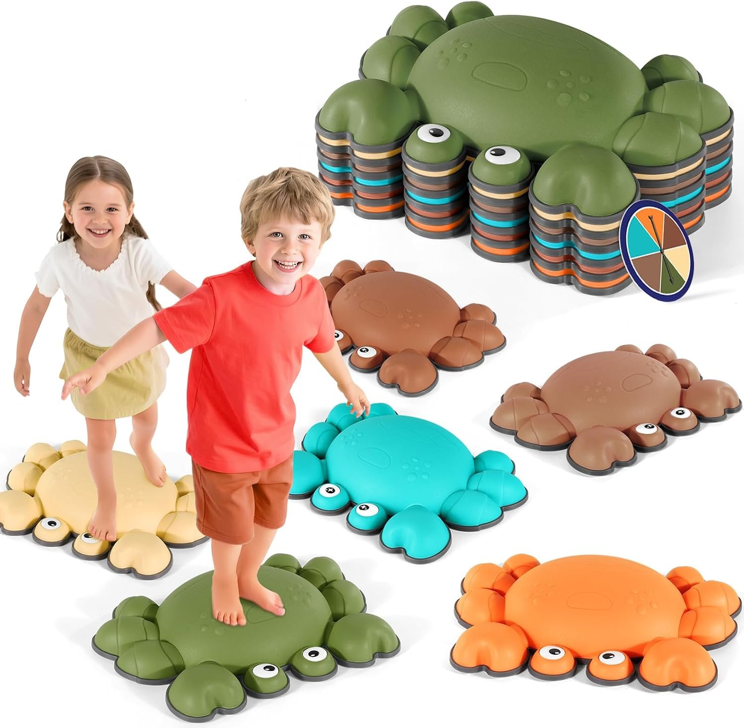 TOPNEW Stepping Stones for Kids, Non-Slip Balance Stepping Stones for Promoting Children’s Coordination Skills, Toddler Stepping Stones Obstacle Course for Kids Age 3 4 5 6 7+
