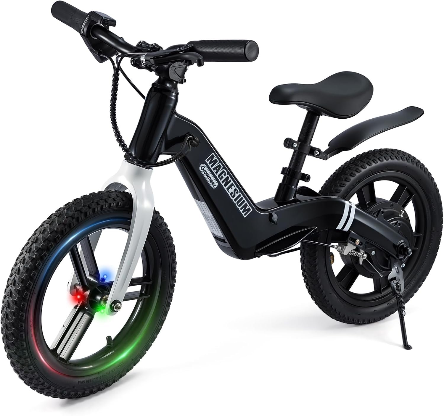 GROWNEER Electric Balance Bike for Kids, 12/14 Inch Tires, Ages 3-6, Lightweight Magnesium Alloy Frame, 3 Speed Settings(3.1/6.2/9.3 MPH), Light-up Front Tire & Adjustable Seat