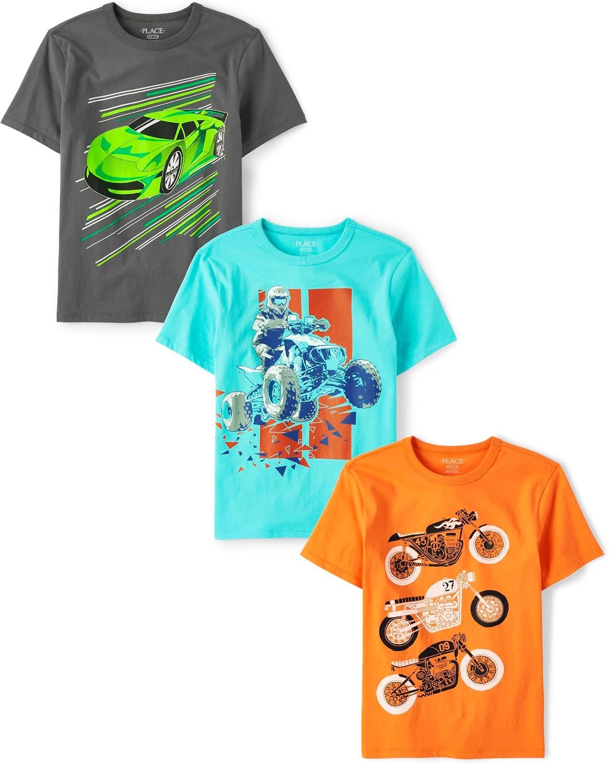 The Children’s Place Boys Vehicle Short Sleeve Graphic T-Shirts,multipacks