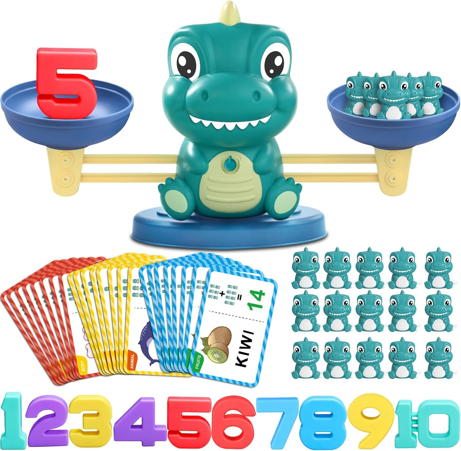 Kaodezhu Dinosaur Math Balance Toys, Montessori Toys for 3 Years Old Kids
