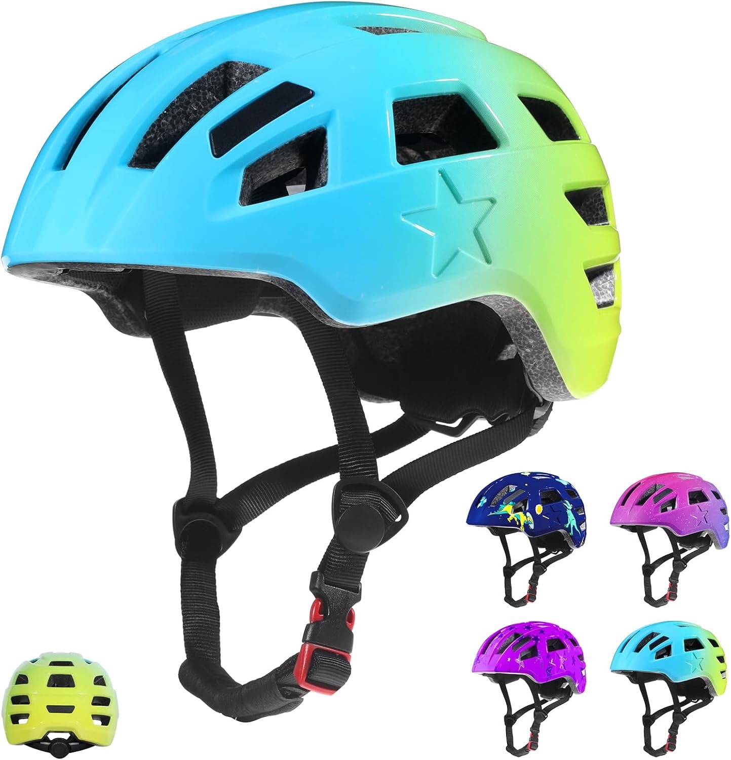 Zacro Kids Helmet 5-14 for Boys Girls, Adjustable Lightweight Toddler Helmet with Reflective Safety Stickers, Fits Bicycle Balance Bike Scooter