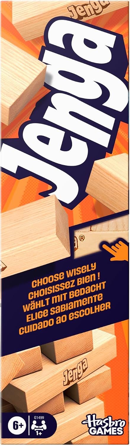 Official Hasbro Games Jenga Game | Digital Die for 6 More Ways to Play | Original Wood Block Game | Stacking Tower | Ages 6+ | 1+ Players | Party Games