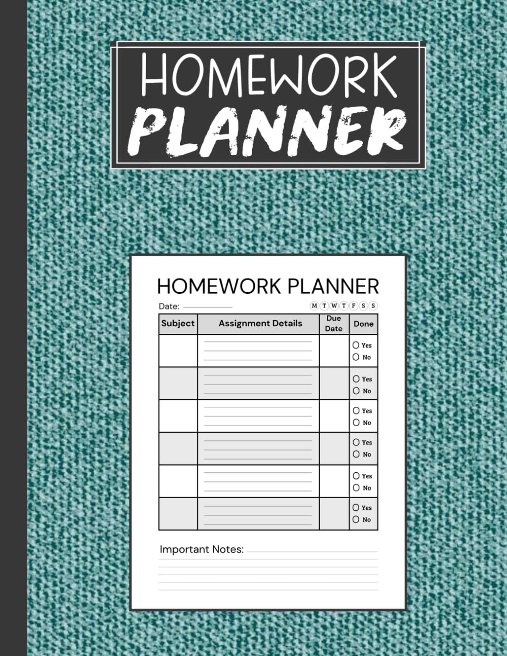 HOMEWORK PLANNER: Assignment Tracker For Elementary, Middle and High School Students Boys and Girls – Blue 8,5″ X 11″ – 120 Undated Daily Organizer Notebook Pages