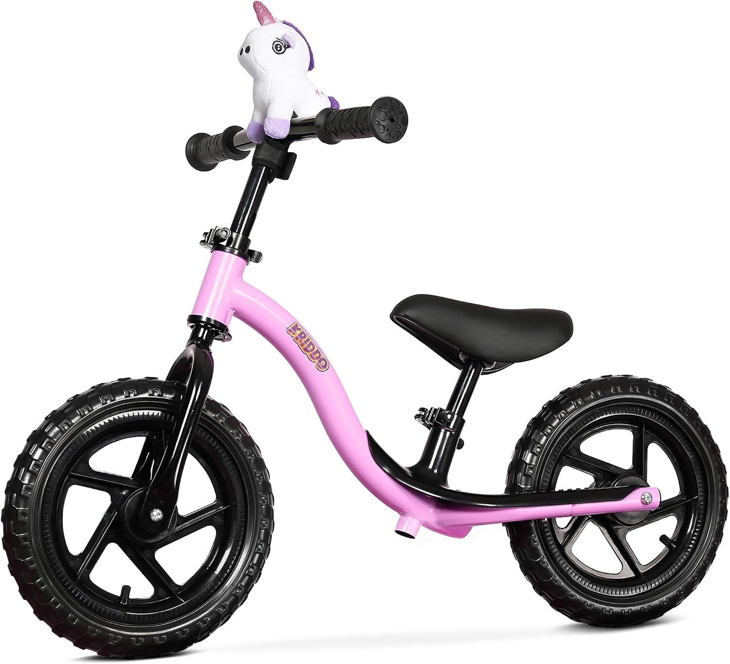 KRIDDO Toddler Balance Bike 2 Year Old: Toddler Bike with Riding Buddy | 12 Inch Kids Balance Bike for 2-5 Years Old, Adjustable No Pedal Kids Toy Bike, Tool-Free, Gift for 2-3 Girls Boys, Purple