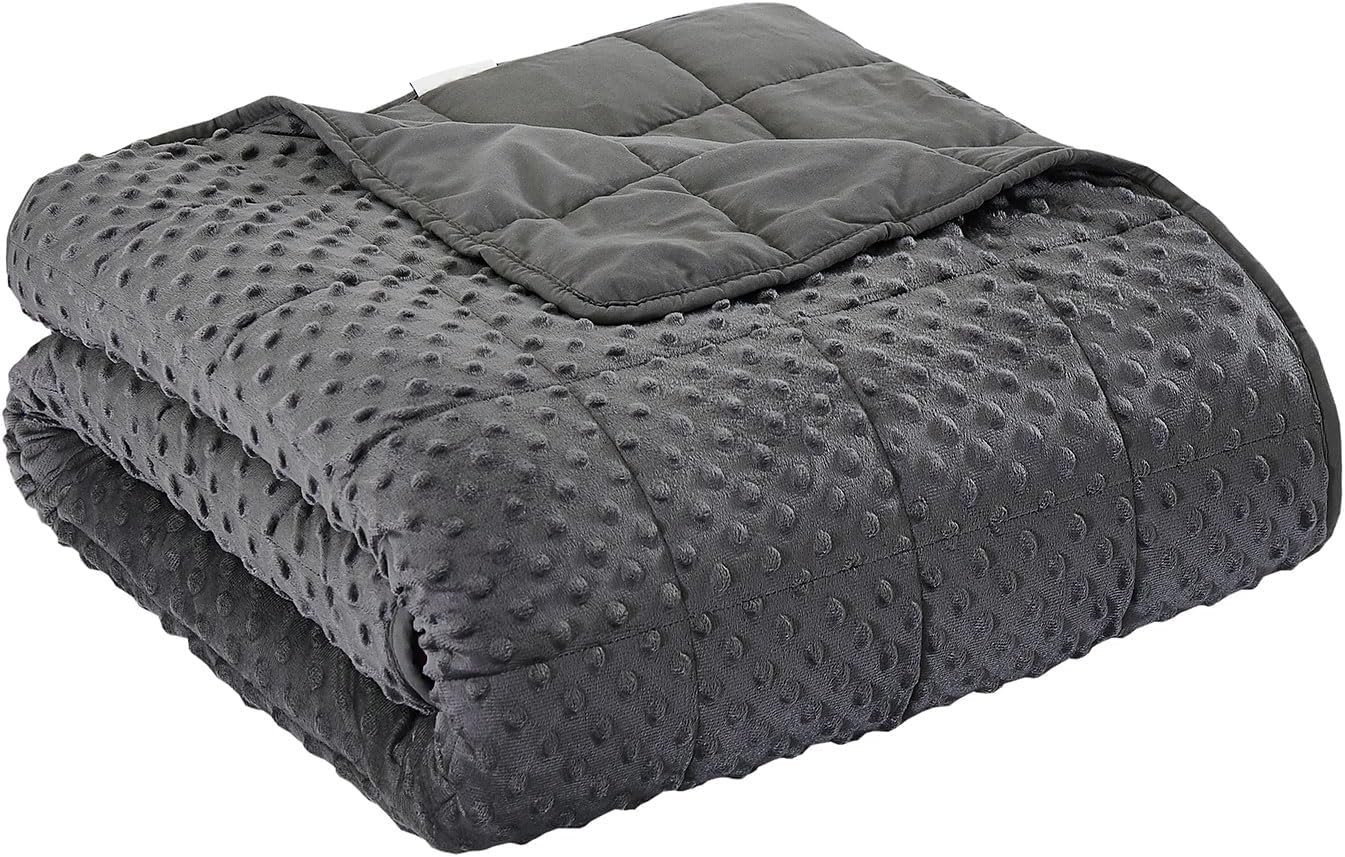 Weighted Blanket for Women and Men, Comfortable and Soft Throw Weighted Blanket with Premium Glass Beads for All Season 5 lbs 40″x60″ Dark Grey