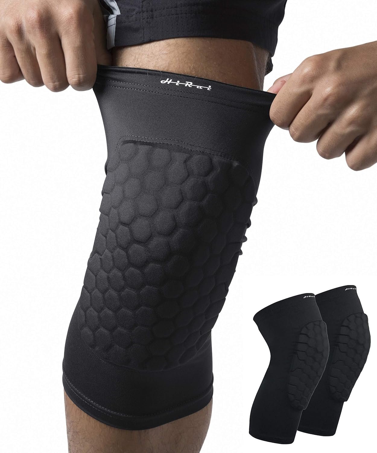 Knee Pads for Kids Youth Adult, Basketball Baseball Knee Brace Knee Support, Collision Avoidance Kneepad Compression Knee Sleeve for Volleyball Football Cycling Running-1Pair (Black, XS)