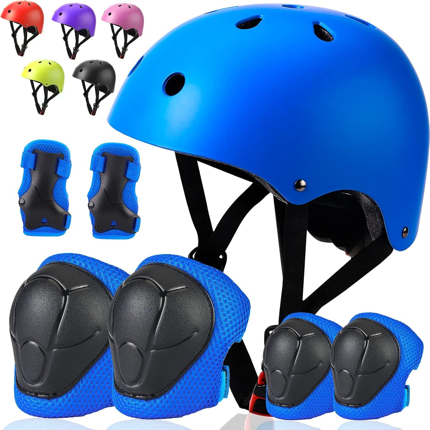 Toddler Kids Bike Helmet Set with Knee Elbow Pads, Adjustable Cycling Helmet for Little Boy Girl Protective Gear