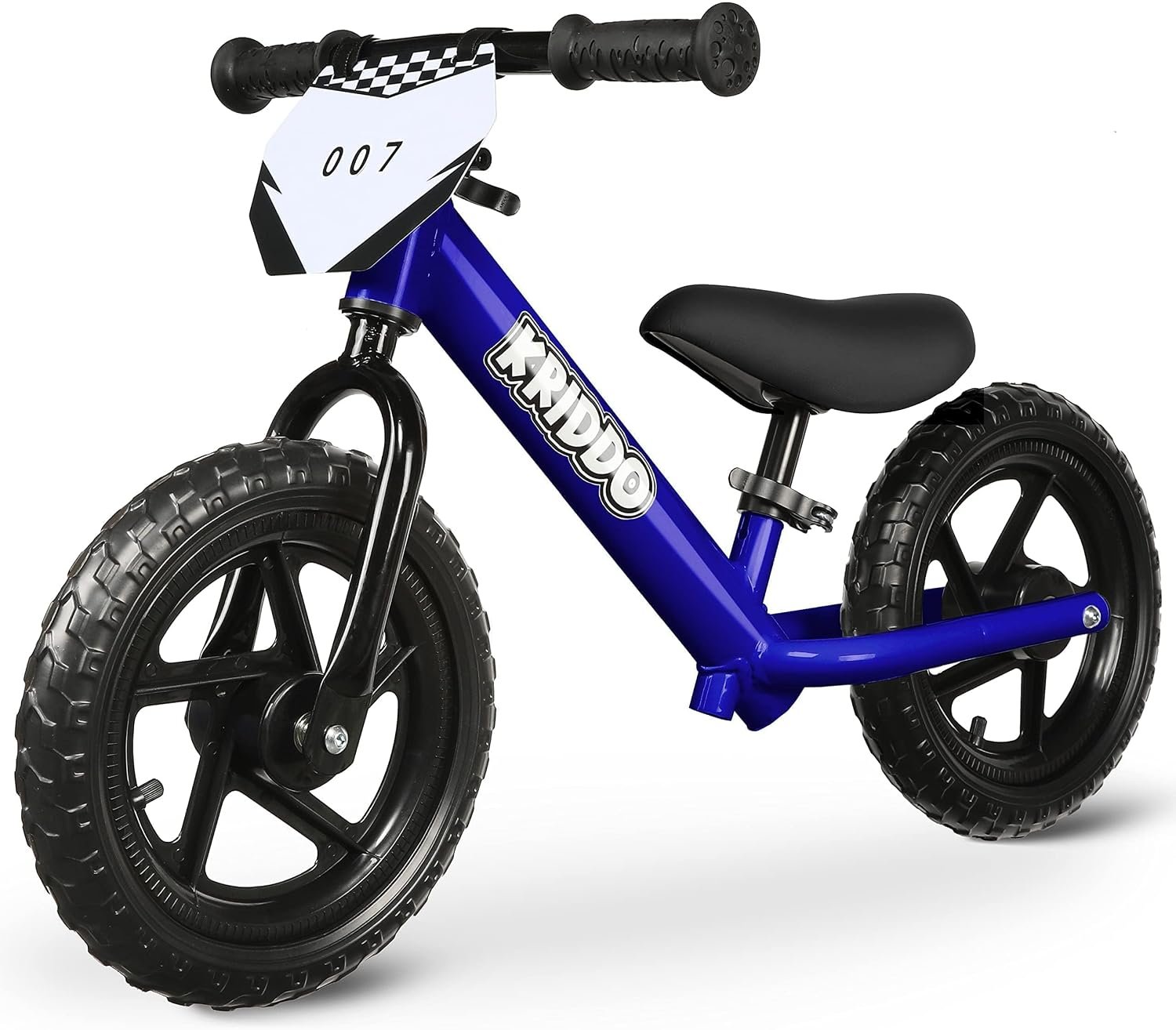 KRIDDO Balance Bike 2 Year Old, Tool-Free Adjustable Toddler Bike | Easy to Assemble, Personalized Plate with 3 Sticker Sets, Blue, 2 Year Old Boy Birthday Gift