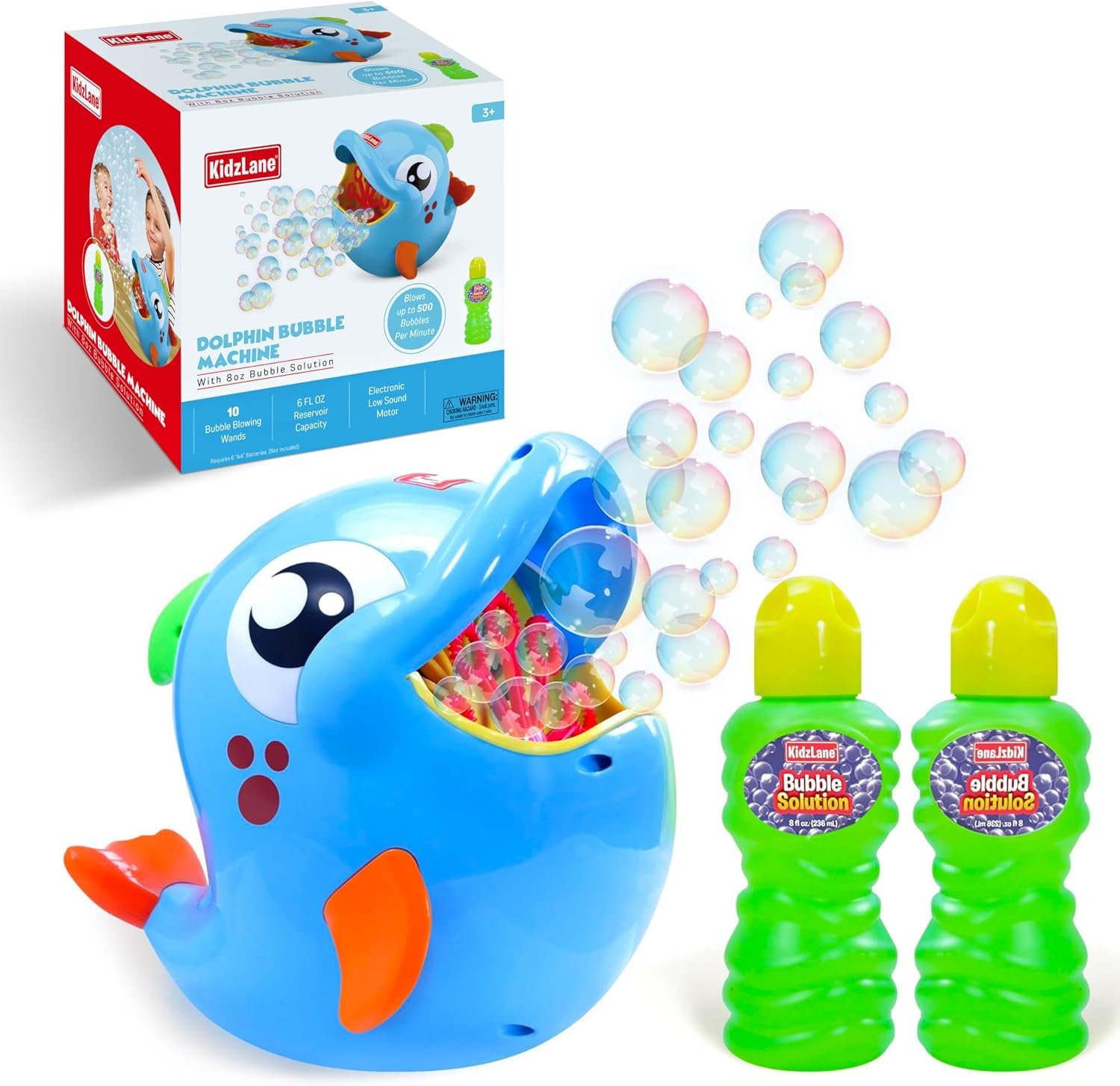 Bubble Maker Machine for Kids – Big Bubbles Speed Blower for Toddler’s Outdoor Party Play – Makes 500 to 1000 per Minute (Bubble Dolphin) – Easter Basket Filler and Easter Gift for Children