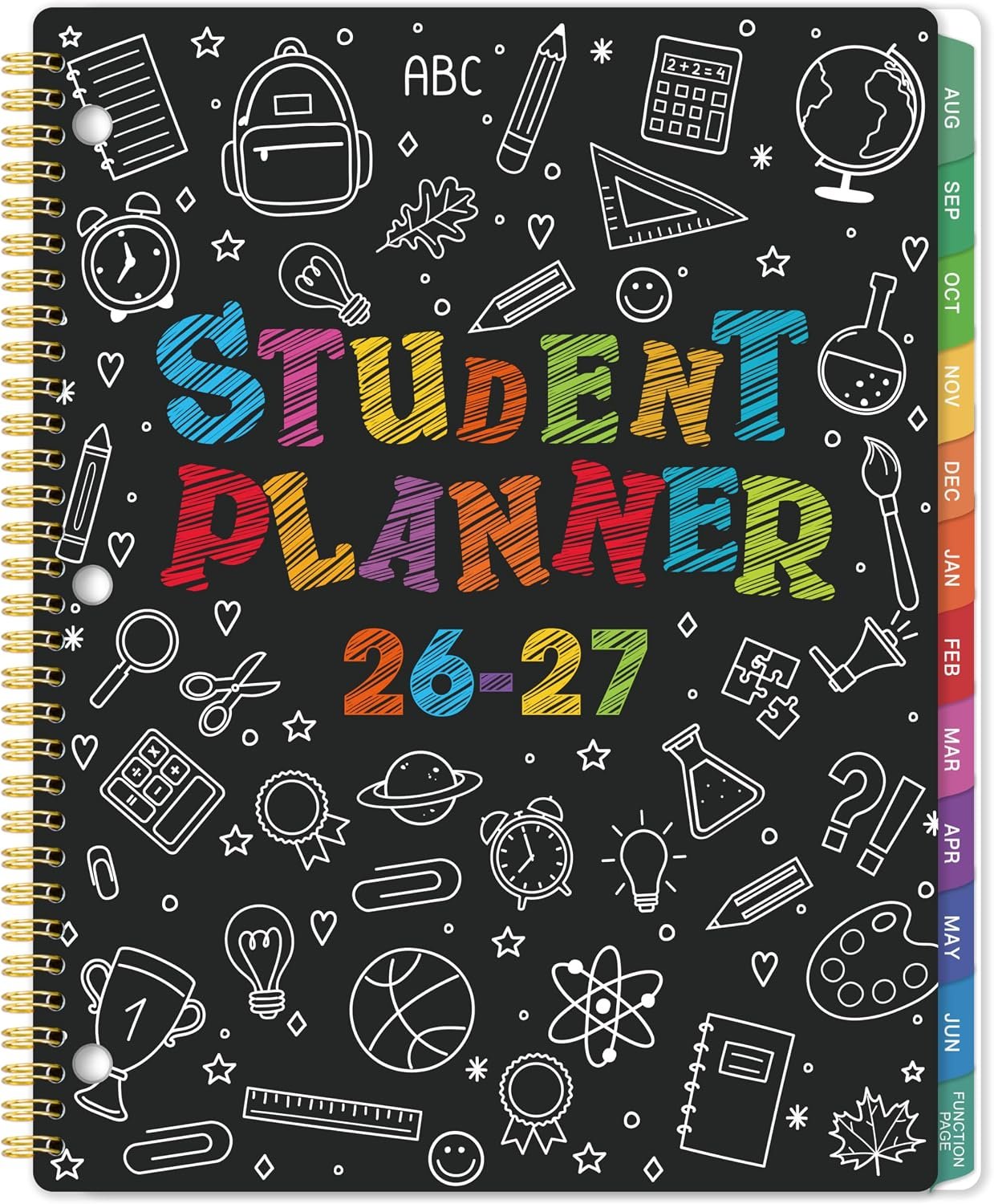 Student Planner 2026-2027 – School Planner 2026-2027 | 9″ × 11″, Student Lesson Book with 368 Stickers, Monthly Tabs, 3-Hole Punched, Perfect for Academic Year