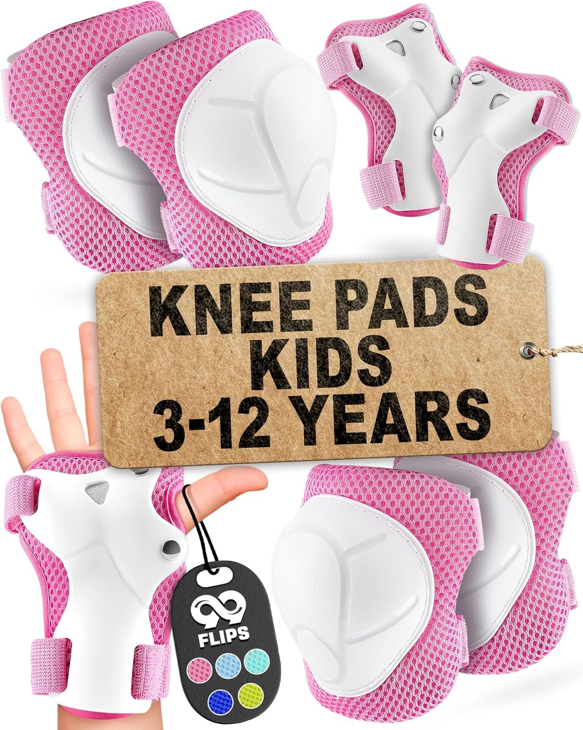 6pcs Complete Set 3-12 Years- Knee Pads Elbow Pads and Wrist Guards | for Kids and Toddler [6pc]