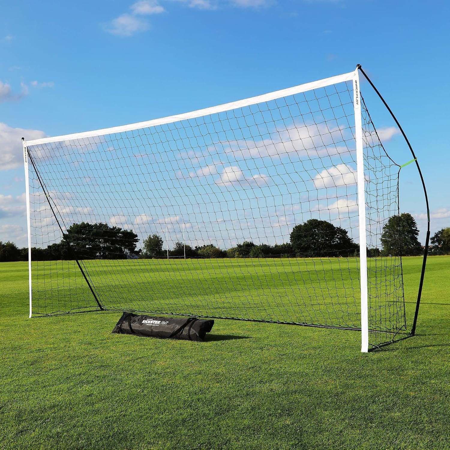 QuickPlay Kickster Ultra Portable Soccer Goals for Backyard Play | Sets up in under 2 min, Weatherproof & durable, Packs into carry bag, Family & solo practice, Builds soccer skills