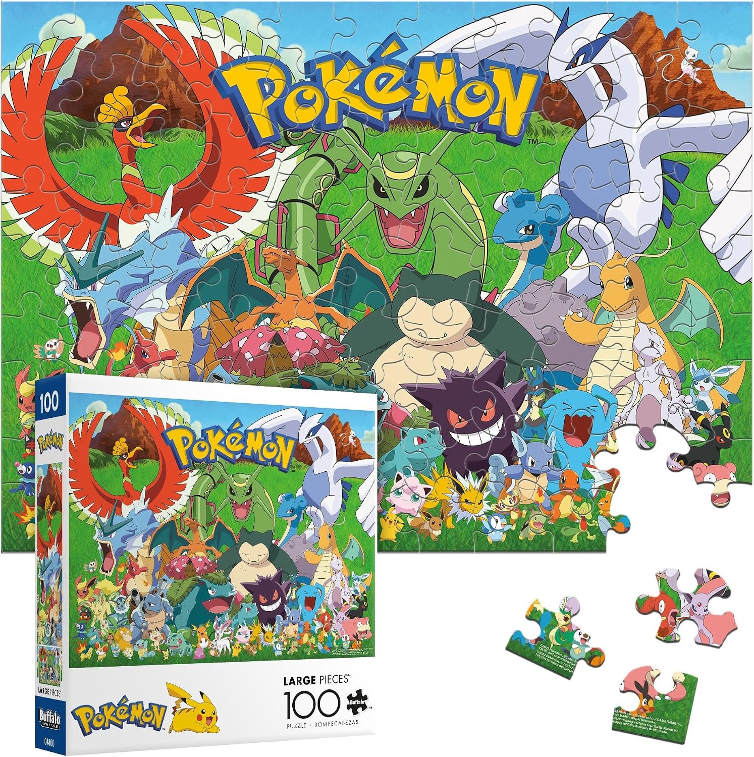 Buffalo Games – Pokémon Fan Favorites – 100 Piece Puzzle for Kids Ages 6-8 | Official Pokemon Licensed, Recycled Board, Finished Size 15 in x 11 in15 in x 11 in, Includes Poster, Giftable