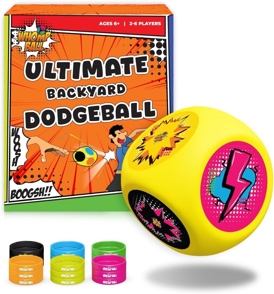Swooc Games® – Whomp Ball – Ultimate Backyard Dodgeball – Soft Foam Dice – Yard Games, PE Equipment & Team Building – Outdoor Playground Equipment Dodge Balls – Physical Education Equipment Lawn Games